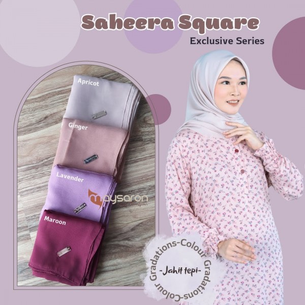 HIJAB SAHEERA SQUARE EKSLUSIF (JAHIT TEPI) PAYET