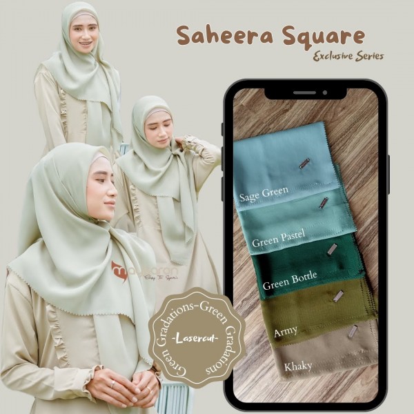 HIJAB SAHEERA SQUARE EKSLUSIF (LASERCUT)